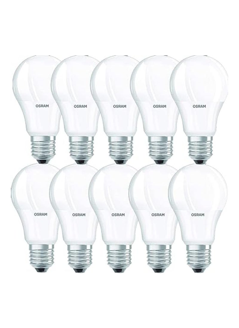 Osram - Osram 9W LED Dimmable Bulb E27 base Value Classic A Frosted 6500k Day Light - Pack of 10 - Image 1