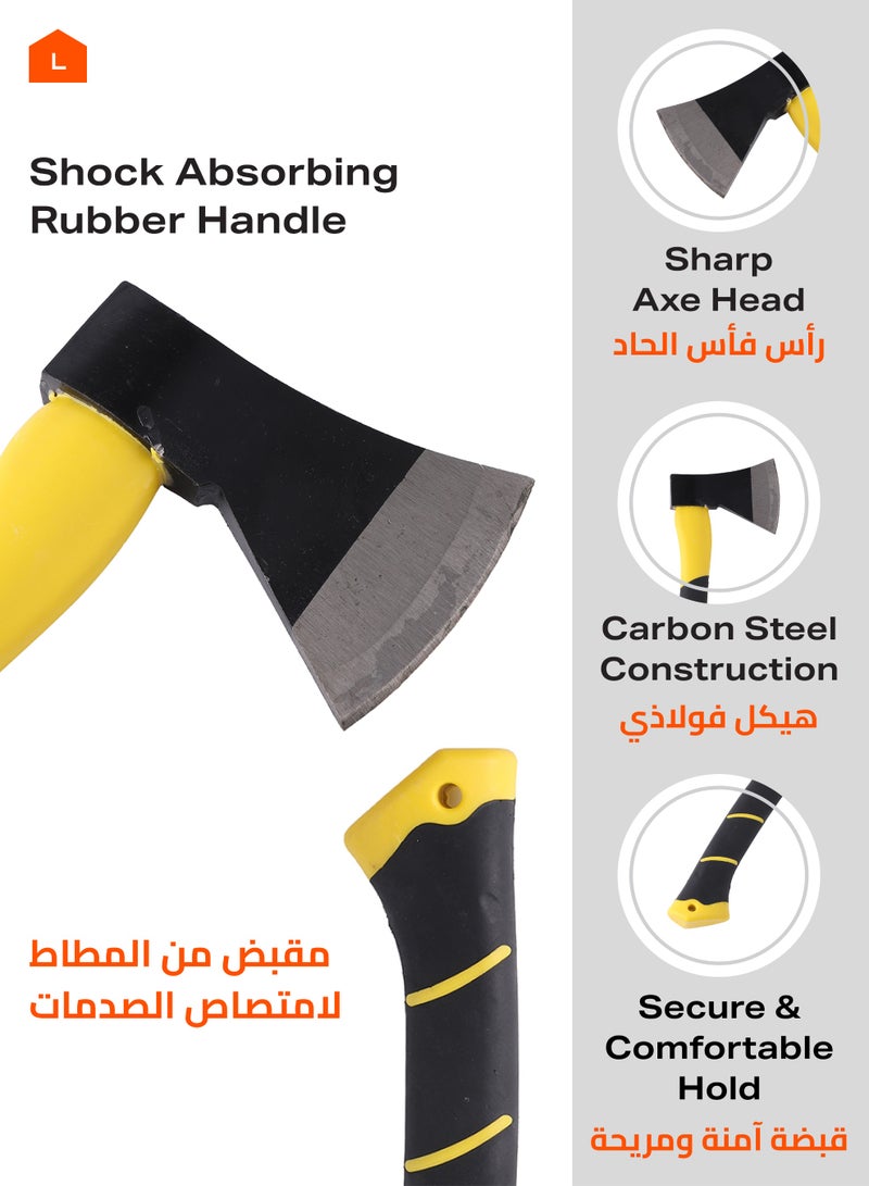 LAWAZIM Axe with Rubber Handle - 500g - Multi-Purpose Tool with Protective Sheath, Nylon Fiber Handle for a Secure Grip - Suitable for Outdoor Tasks and General Maintenance. - Image 3