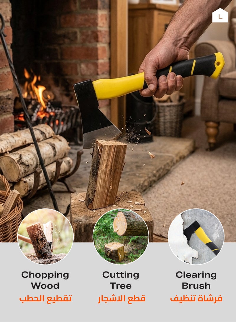 LAWAZIM Axe with Rubber Handle - 500g - Multi-Purpose Tool with Protective Sheath, Nylon Fiber Handle for a Secure Grip - Suitable for Outdoor Tasks and General Maintenance. - Image 4
