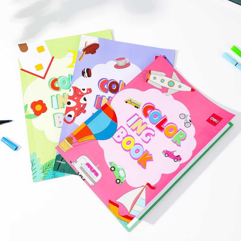 Deli EN047 12-Sheets Assorted Coloring Book - Image 2