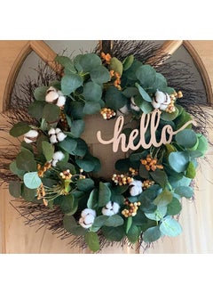 American-Elm American Elm 2 Pcs Hello Wood Signs Cutouts Wooden Letter Signs DIY Block Words Decorative Signs for Wreath Home Door Wall Art Decorations 10x425 Inch  - Image 5