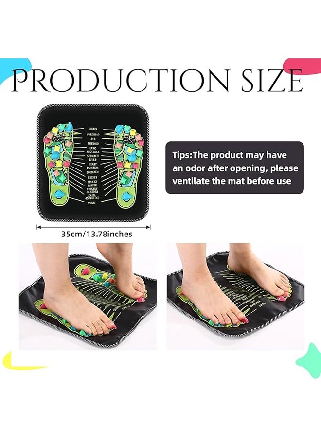 حصيرة تدليك القدم Reflexology المشي الحجر مسار القدم تدليك الوخز بالإبر حصيرة للطلاب المسنين والعاملين في المكاتب مع الجلوس لفترة طويلة (13.78 × 13.78 بوصة) - Image 2