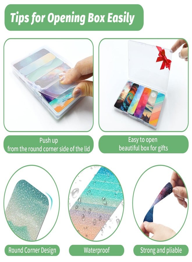 TOEMUR 72 Pieces Anxiety Sensory Stickers with Storage Box - Calming Stickers for ADHD - 2 Textured Surface Adhesives - Sensory Strips for Office & Classroom Desk Relieve Adult & Teen Stress - Image 3