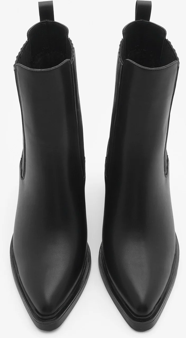 مارجين Women's Pointed Toe Double Elastic Thick Heel Boots Solav