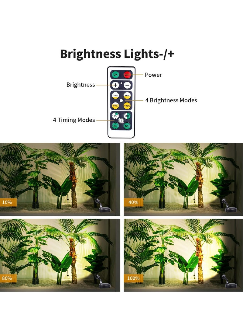 SYOSI 2Pcs Wireless Spotlight for Indoor Battery Operated LED Spotlight with Dimmable Rotatable Timer Uplight Mini Accent Lights with Remote for Wall Display Plants Painting Artwork Closet Natural White - Image 3