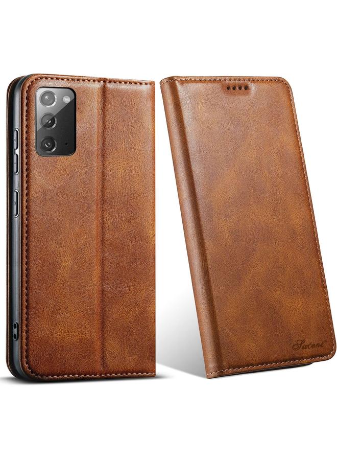 Suteni Case For Samsung Galaxy Note20 J02 Oil Wax Wallet Leather Phone Case - Image 1