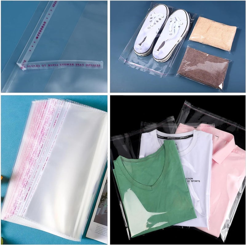 V4L Packing Clear Bags Transparent Pouches For Garments Clothes Saree Shirt Etc Self Adhesive BOPP Bags Seal Bag For Multipurpose Size 14"×18"Inch Pack Of 100 - Image 3