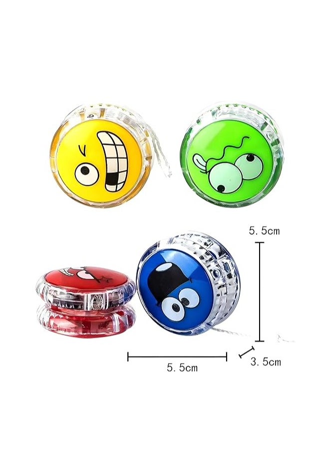 MAGIC VAULT 12pcs Emoji YoYo Ball with Flashing LED Light | Smiley Face Glow Yo-Yo Toy for Boys & Girls | Fun Emoticon Light-Up Party Favour, Classic Return Gift, Kids Games, Multicolor  - Image 2