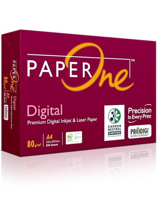 PaperOne ورق PaperOne™ الرقمي المحايد للكربون، 80 جرام/متر مربع، حجم A4، 500 ورقة في رزمة