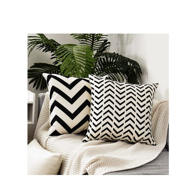 SOLARAE Throw Pillow Covers, Modern Pattern Linen Square Pillow Cushion Case for Sofa Couch Bed Home Outdoor Car - Image 4