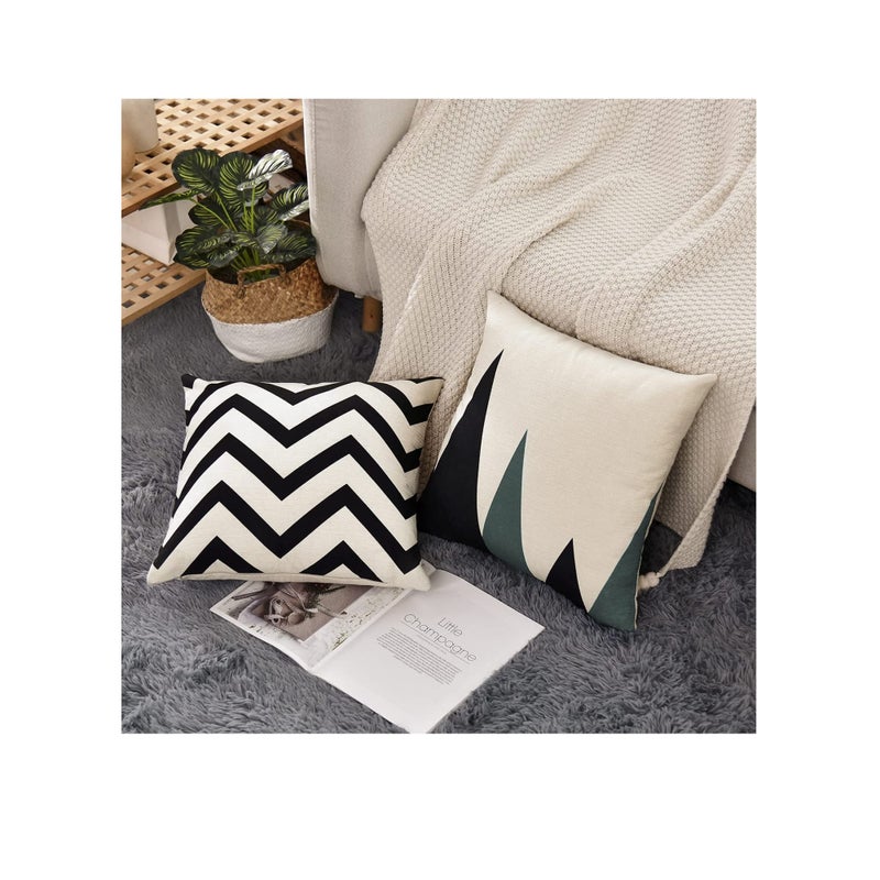 SOLARAE Throw Pillow Covers, Modern Pattern Linen Square Pillow Cushion Case for Sofa Couch Bed Home Outdoor Car - Image 3