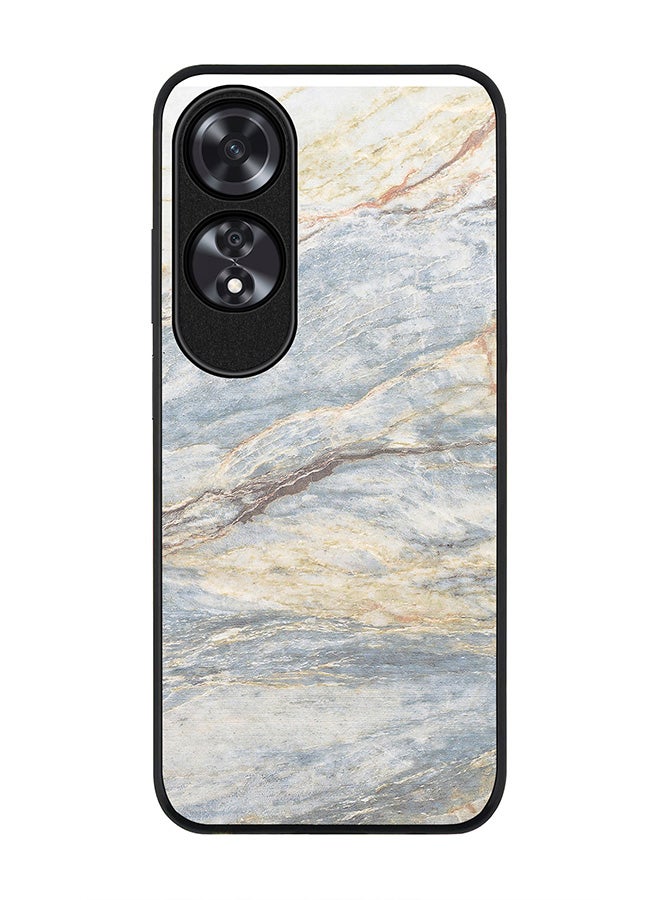 Stylizedd Rugged Black edge case for Oppo A60, Slim fit Soft Case Flexible Rubber Edges Anti Drop TPU Gel Thin Cover -  Marble Print Grey Classic - Image 1