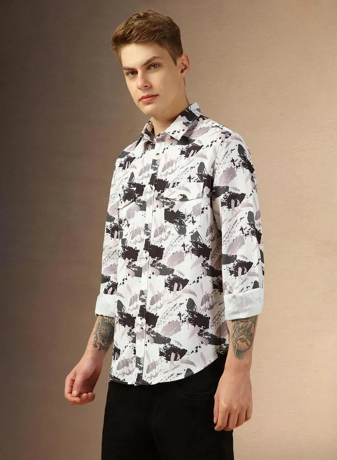 Dennis Lingo blue Printed Long Sleeves Casual Shirt for Men | Best Price UAE