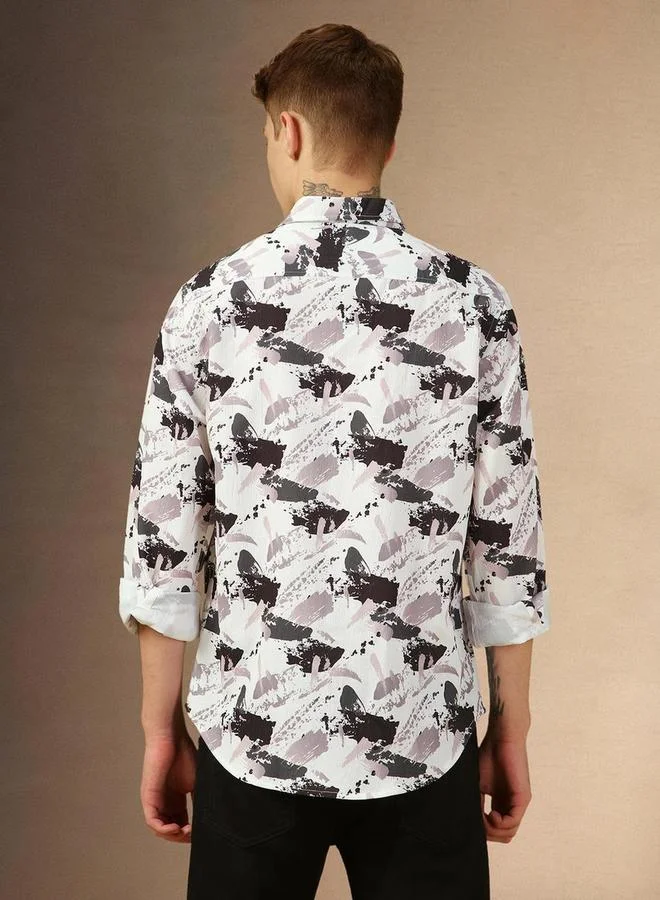 Dennis Lingo blue Printed Long Sleeves Casual Shirt for Men | Best Price UAE