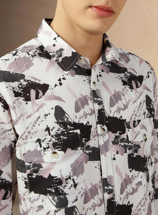 Dennis Lingo blue Printed Long Sleeves Casual Shirt for Men | Best Price UAE