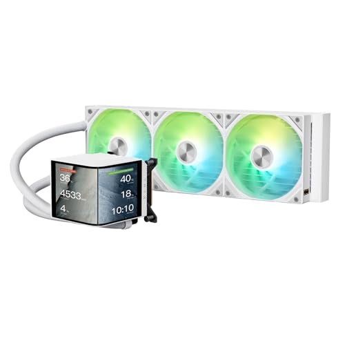 TRYX Panorama 360 ARGB White 360mm AIO 667 AMOLED Curved Screen 3D Anamorphic Effect Customizable AIO Cooler 360mm Asetek 8th Gen V2 320w TDP PogoPin ARGB Fan Intel LGA 18511700 AMD AM5AM4 - Image 1