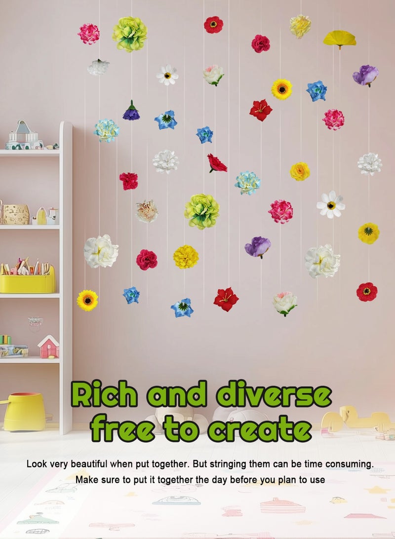 هومار كيت 26PCS مجموعة الزهور المعلقة الاصطناعية مع ستائر DIY، والطفو والسقف ديكور لحفلات أعياد الميلاد وحفلات الزفاف - Image 3