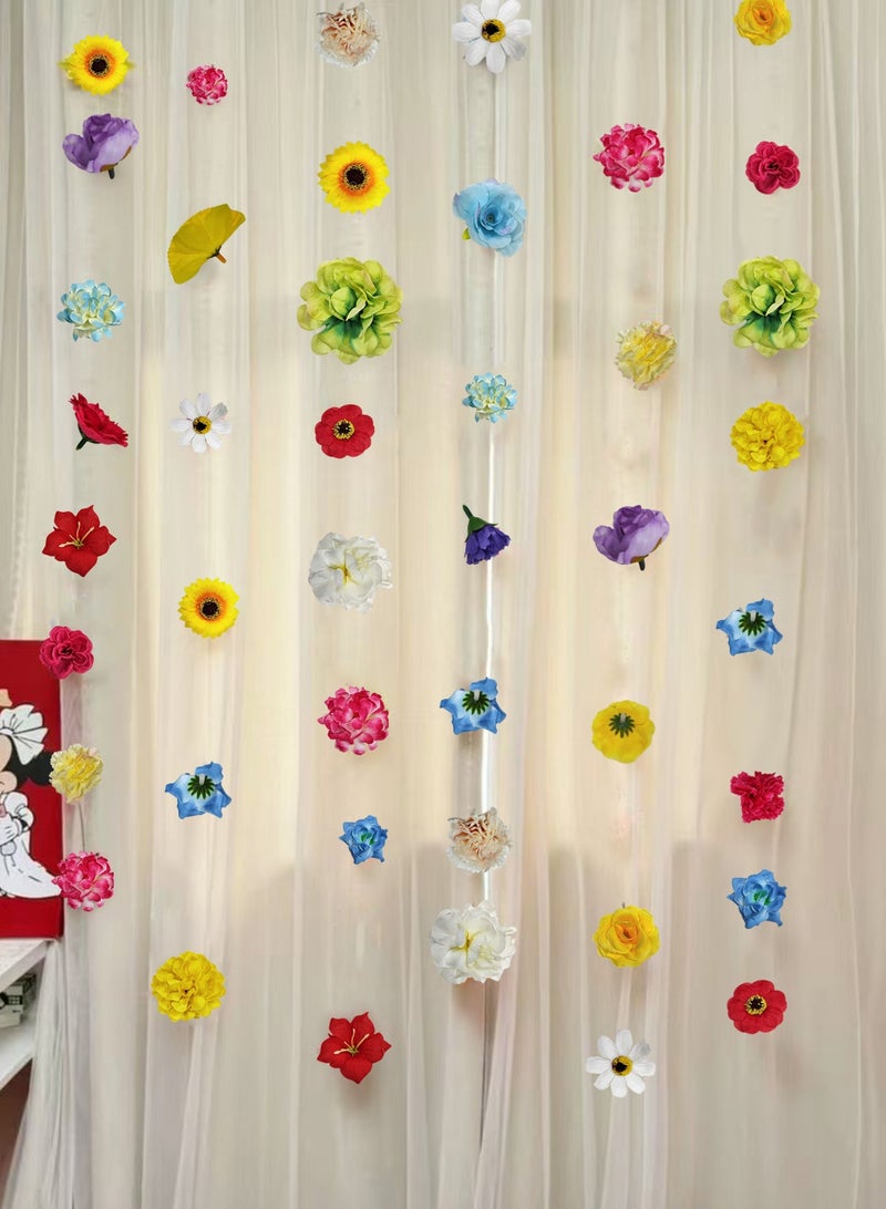 هومار كيت 26PCS مجموعة الزهور المعلقة الاصطناعية مع ستائر DIY، والطفو والسقف ديكور لحفلات أعياد الميلاد وحفلات الزفاف - Image 5