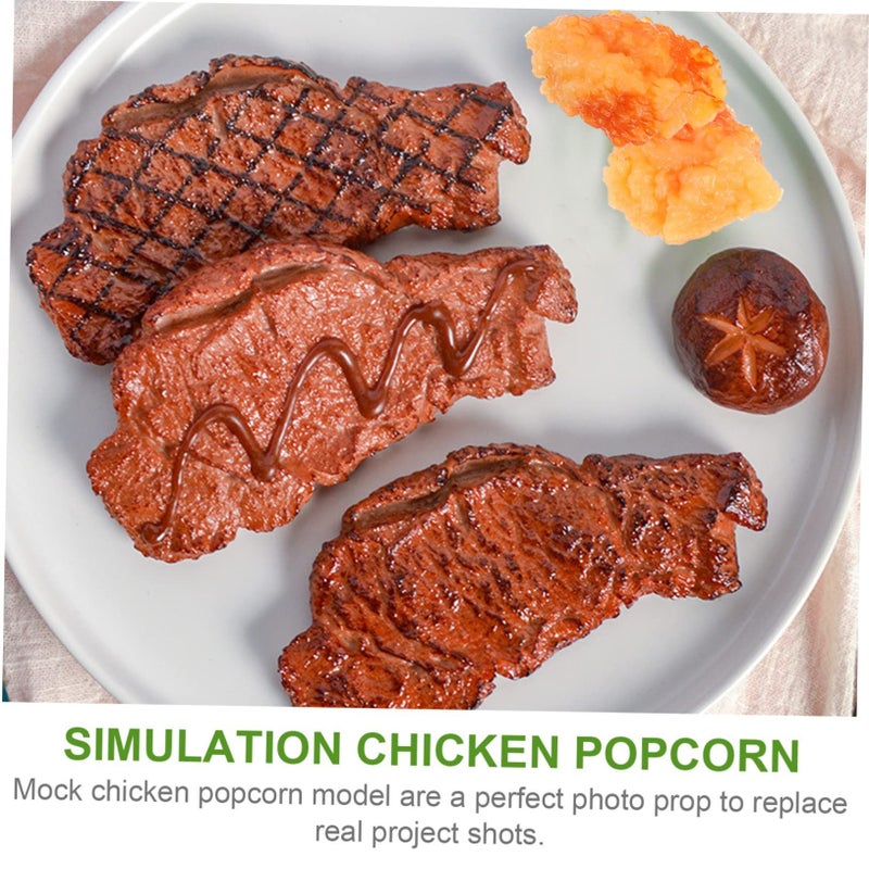 Realistic Chicken Popcorn Food Model Set 8Pcs for Home Decor Photography Display Teaching - Image 4