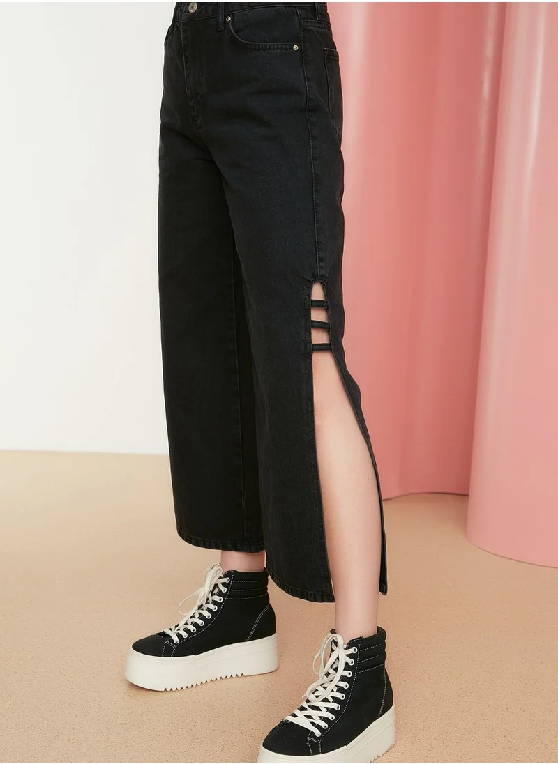 trendyol Side Split Straight Jeans