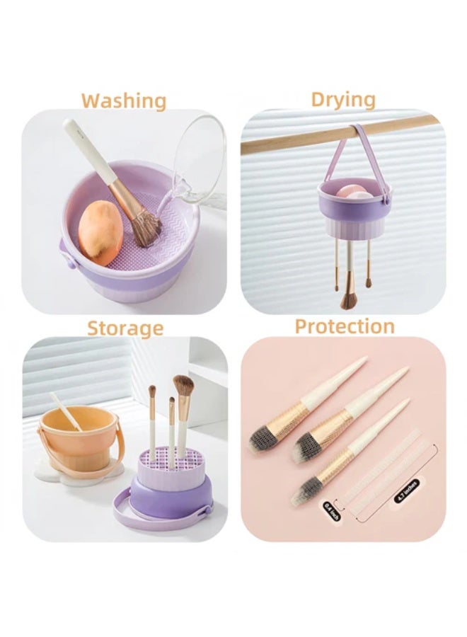 منظف ​​ومجفف فرش المكياج 2 في 1 - أداة تنظيف الفرش مع وظيفة التجفيف الدوراني - تنظيف عميق لفرش التجميل في ثوانٍ لتطبيق مكياج صحي - Image 3