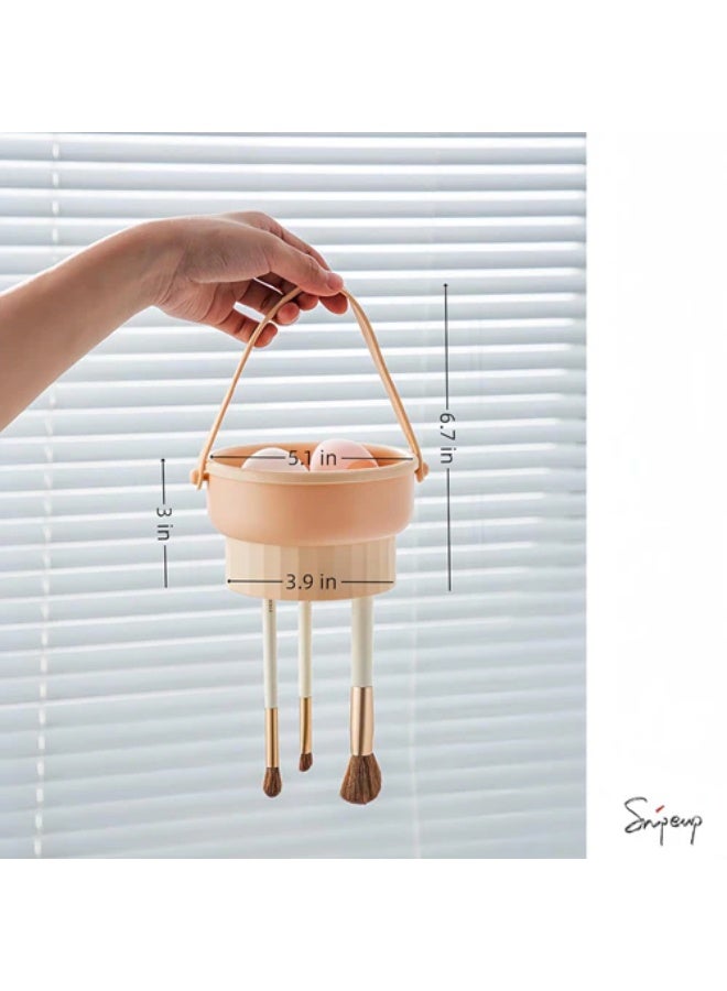 منظف ​​ومجفف فرش المكياج 2 في 1 - أداة تنظيف الفرش مع وظيفة التجفيف الدوراني - تنظيف عميق لفرش التجميل في ثوانٍ لتطبيق مكياج صحي - Image 4