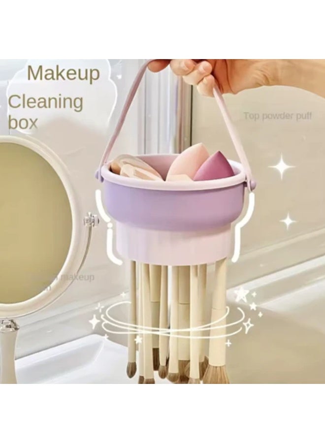 منظف ​​ومجفف فرش المكياج 2 في 1 - أداة تنظيف الفرش مع وظيفة التجفيف الدوراني - تنظيف عميق لفرش التجميل في ثوانٍ لتطبيق مكياج صحي - Image 5