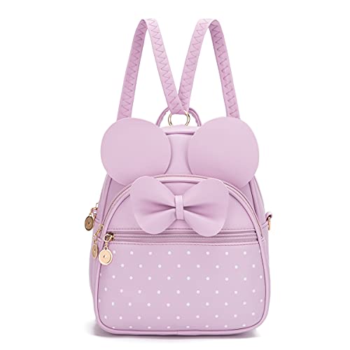 KL928 Girls Mini Backpack Bowknot Polka Dot Cute Small Daypacks Convertible Shoulder Bag Purse for Women - Image 1