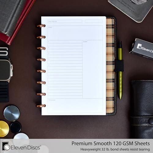 Eleven Discs Discbound Paper, Junior Size Undated Daily Agenda Sheets - Premium 120gsm Heavyweight Notebook & Planner Refills - 8 Discs, 5.5 x 8.5 in - Punched for Circa, Arc, TUL (50 Sheets) - Image 2