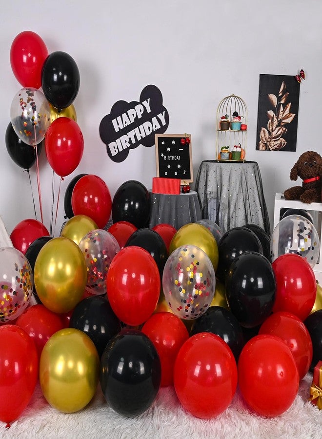 Togvu Red and Black Balloon, 60 Packs 12 Inch Red Black and Gold Balloon, Black Red Balloons for Casino Theme Party Decorations Graduation New Year Party Birthday Decorations… - Image 3