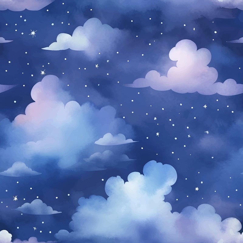 VaryStyle 177x393 Aesthetic Cloud Wallpaper Night Sky Stars Cloud Peel and Stick Wallpaper for Nursery Furniture Dark Blue Contact Paper Removable Waterproof Vinyl for Kids Room Bathroom Ceilings - Image 2