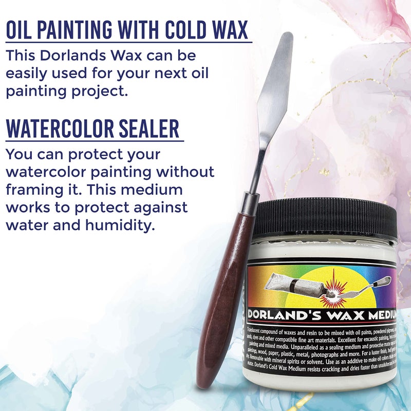 Moshify Jacquard Dorlands Wax 4fl oz - Cold Wax Medium Made in USA - Oil Painting - Watercolor Sealer - Bundled with Moshify Palette Knife - Image 3