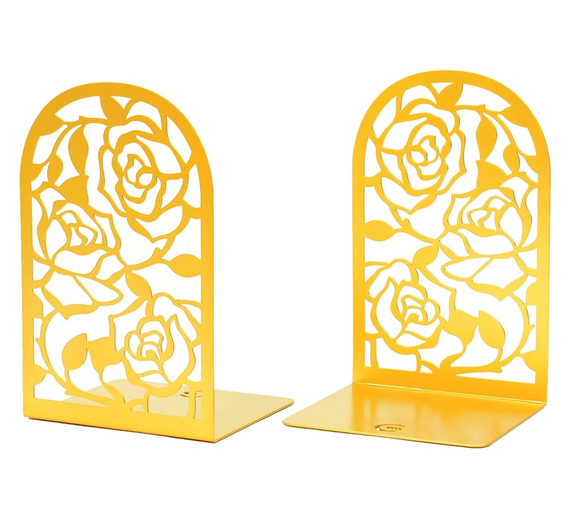 CNK Premium Book Ends for Shelves Metal Stopper for Home Office Heavy Books Shelf Holder Home Decorative Stoppers Rose Gold