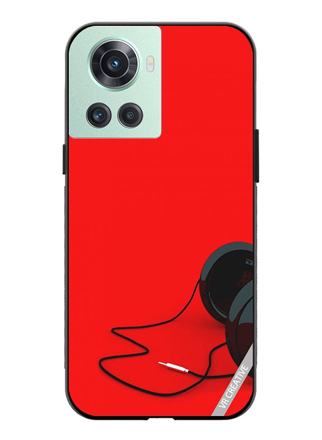 VR CREATIVE Protective Case Cover For OnePlus Ace Black Headphones Design Multicolour - Image 1