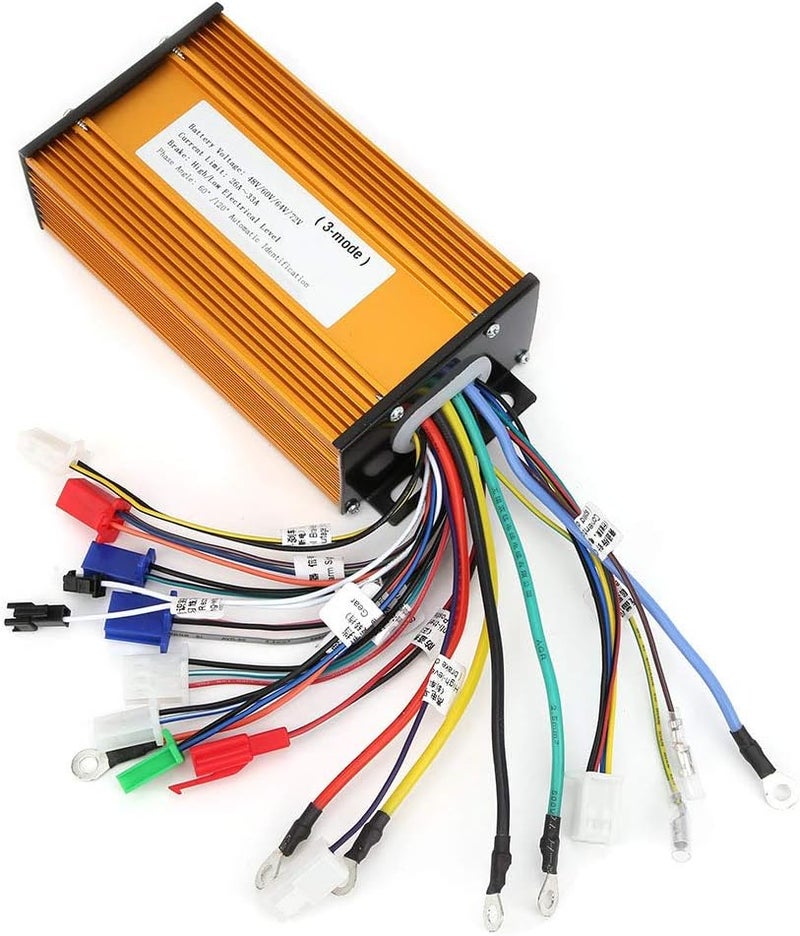 Folany E‑Bike Speed Motor, 48V, 60V, 64V, 72V Universal Brushless Controller, 1000W-1500W Motor Controller, Three‑Mode Sinusoid 12 Tube E-Bike Brushless Motor Controller for Electric Bicycle Scooter - Image 5