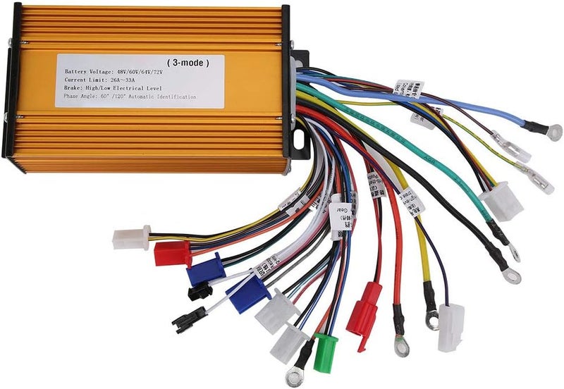 Folany E‑Bike Speed Motor, 48V, 60V, 64V, 72V Universal Brushless Controller, 1000W-1500W Motor Controller, Three‑Mode Sinusoid 12 Tube E-Bike Brushless Motor Controller for Electric Bicycle Scooter - Image 1