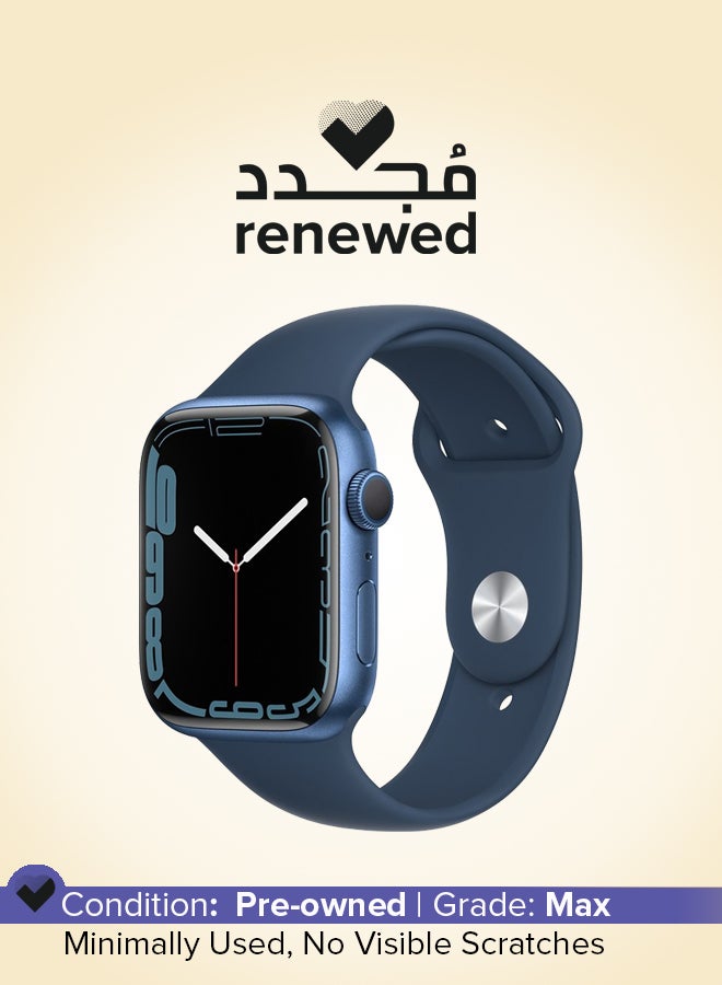ابل  متجددة - ساعة Series 7 مزودة بنظام تحديد المواقع العالمي (GPS) هيكل من الألومنيوم مقاس 45 ملم مع حزام رياضي - Image 1