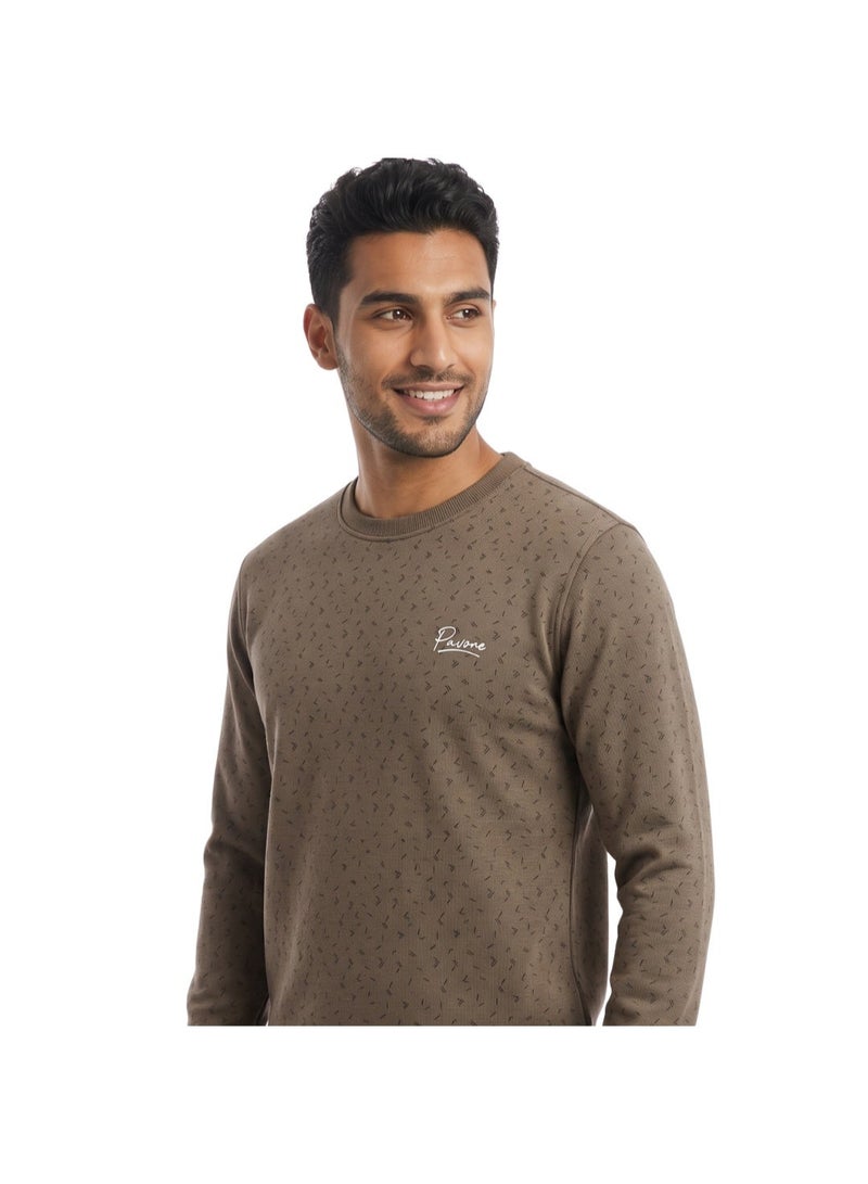 بافون Taupe Crew Neck Slip On Sweatshirt - Image 1