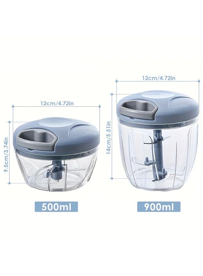 Manual Garlic Chopper 500ml Green Heavy Duty Restaurant Grade Quick Slicing Easy Clean Anti Slip Base For Herbs Nuts Ginger Onion Kitchen Use Without Electricity - Image 3