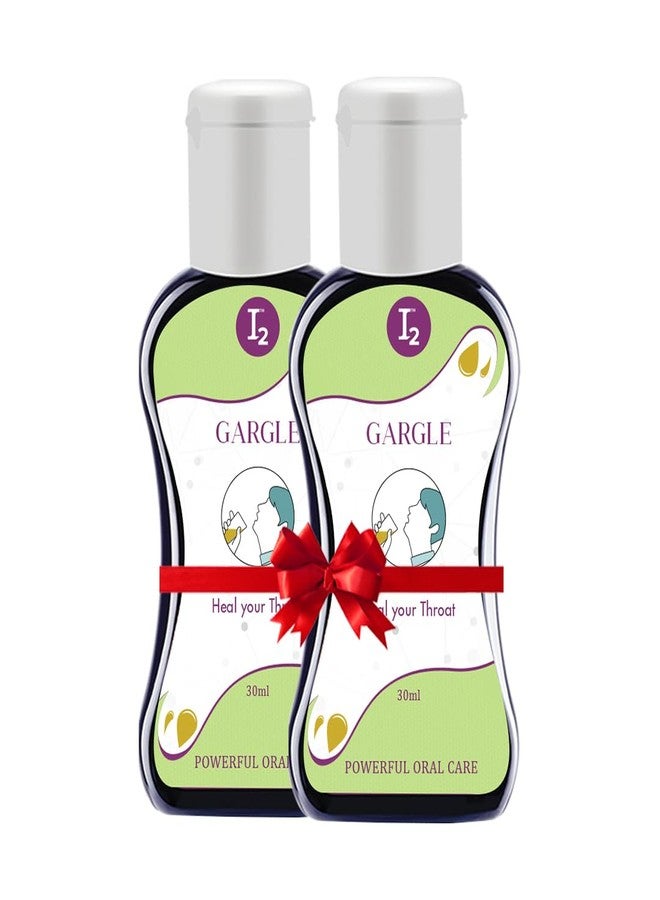 اي تو كيور غسول الفم I2 Gargle المضاد للبكتيريا | سائل غسول فم طبيعي وعضوي للتخلص من رائحة الفم الكريهة | يقضي على جميع أنواع البكتيريا والفطريات والفيروسات في تجويف الفم - 30 مل لكل عبوة (عبوة من قطعتين) - Image 1