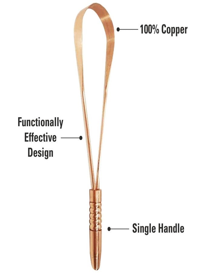 Nurpi Copper Tongue Cleaner for Adults | Fights Bad Breath Oral Care | single handel- Pack of 1 - Image 3