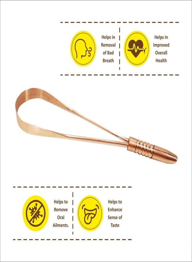 Nurpi Copper Tongue Cleaner for Adults | Fights Bad Breath Oral Care | single handel- Pack of 1 - Image 4
