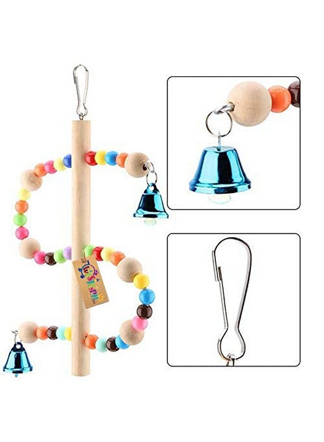 Western Era Playful Natural Wood Bead Swing Toy For Birds - Image 2