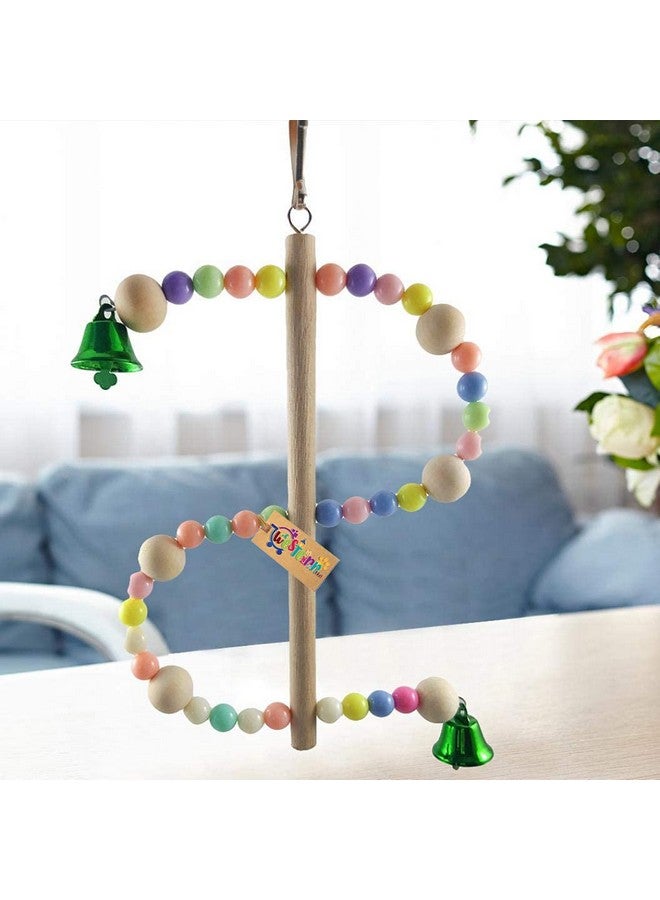 Western Era Playful Natural Wood Bead Swing Toy For Birds - Image 4