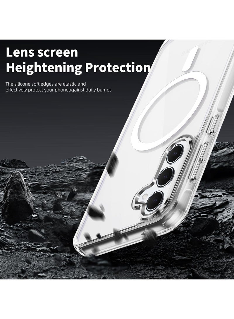 URBBKING For Samsung Galaxy A55 5G Case Hard [Compatible with Magsafe Wireless Charging] Yellowing Resistant Magnetic Cover,Clear - Image 3