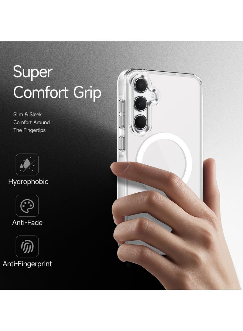 URBBKING For Samsung Galaxy A55 5G Case Hard [Compatible with Magsafe Wireless Charging] Yellowing Resistant Magnetic Cover,Clear - Image 5
