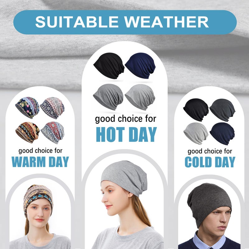 ELLEWIN Cotton Slouchy Beanie Hip-Hop Soft Lightweight Summer Running Beanie Adult Skull Hats Cap for Men Women - Image 2