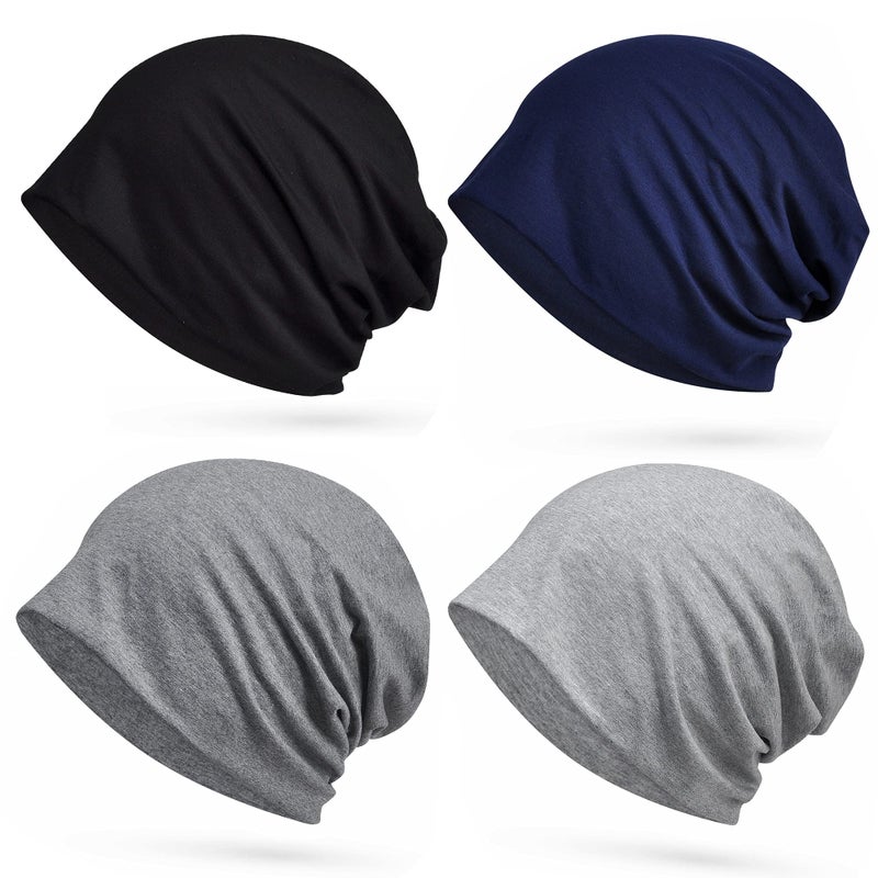 ELLEWIN Cotton Slouchy Beanie Hip-Hop Soft Lightweight Summer Running Beanie Adult Skull Hats Cap for Men Women - Image 1