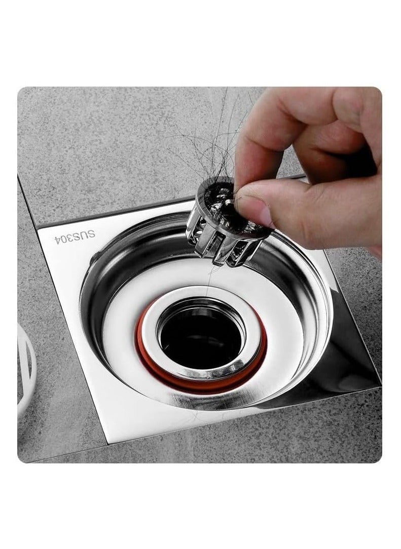 Generic - Anti-Odor Floor Drain Set - Shower Waste Water Drainer with Backflow Prevention, Sewer Core Plug, One-Way Drain Valve - Pack of 4 for a Cleaner Bathroom Environment. - Image 1