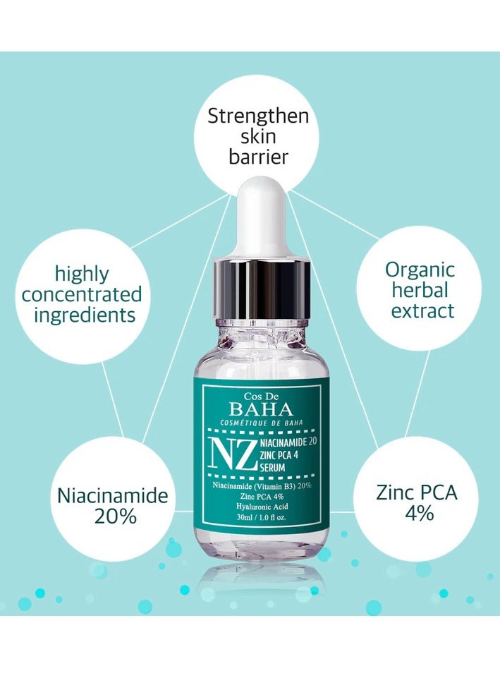 Cos De BAHA Niacinamide 20% + Zinc 4% Serum for Face - Pore Reducer + Uneven Skin - Image 3